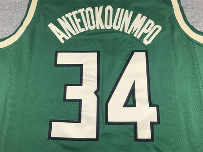 Men's Milwaukee Bucks Giannis Antetokounmpo #34 Green Swingman Jerseys