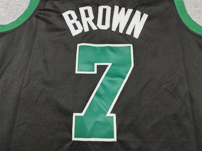 Men's Boston Celtics Jaylen Brown #7 Black Swingman Jerseys - Statement Edition