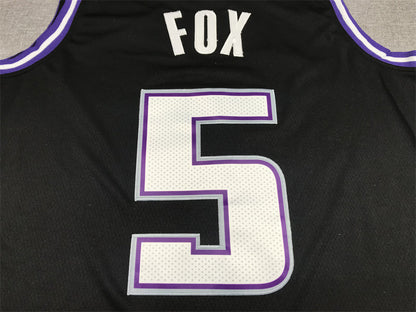 Men's Sacramento Kings De'Aaron Fox Black Fast Break Replica Jerseys City Edition