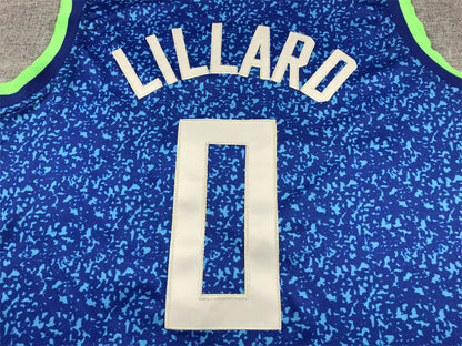 Men's Milwaukee Bucks Damian Lillard #0 Blue 2023/24 Swingman Jerseys - City Edition