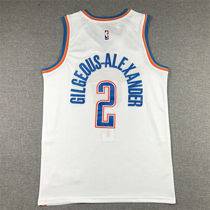 Men's Oklahoma City Thunder Shai Gilgeous-Alexander #2 White 2022/23 Fast Break Replica Jerseys - Association Edition