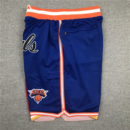 Men's Houston Rockets/New York Knicks Red/Blue Splicing Basketball Shorts1
