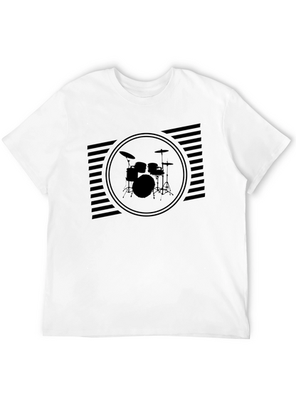 Black Drum Set Graphic T-Shirt for Music Lovers