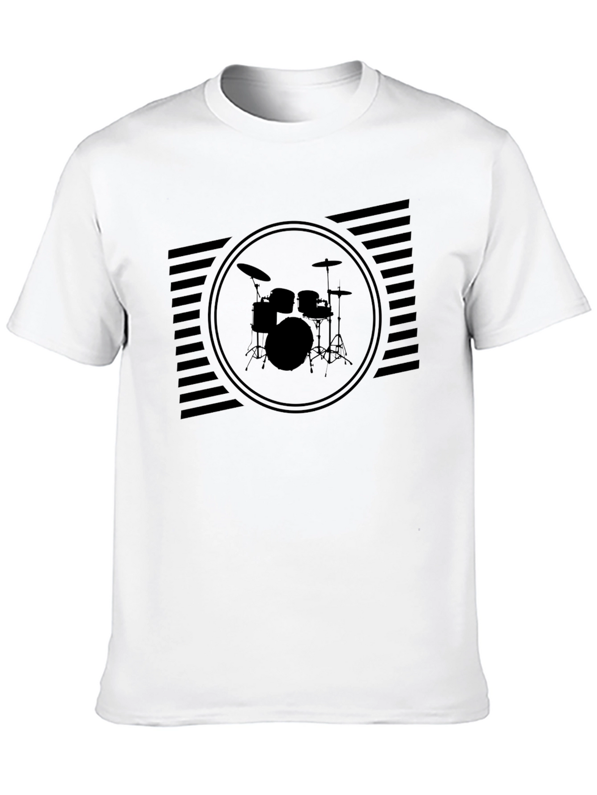Black Drum Set Graphic T-Shirt for Music Lovers