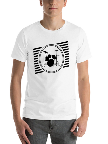 Black Drum Set Graphic T-Shirt for Music Lovers