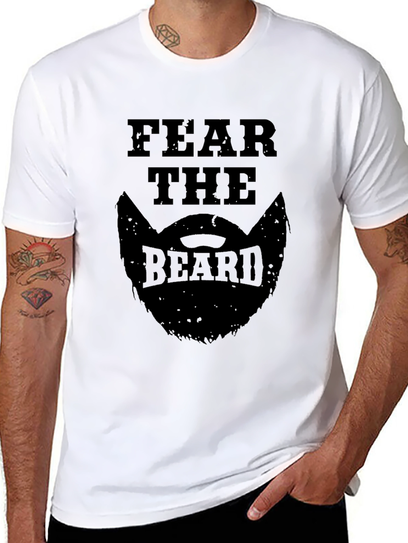 Fear the Beard Graphic T-Shirt - Mens Black Tee