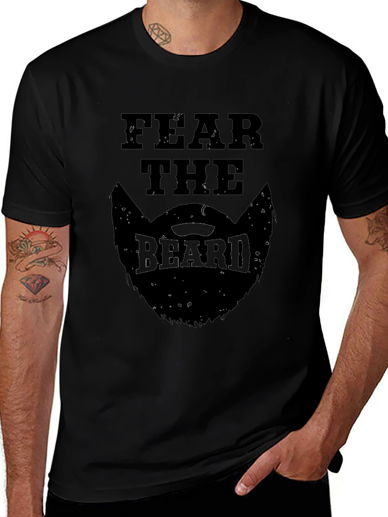 Fear the Beard Graphic T-Shirt - Mens Black Tee