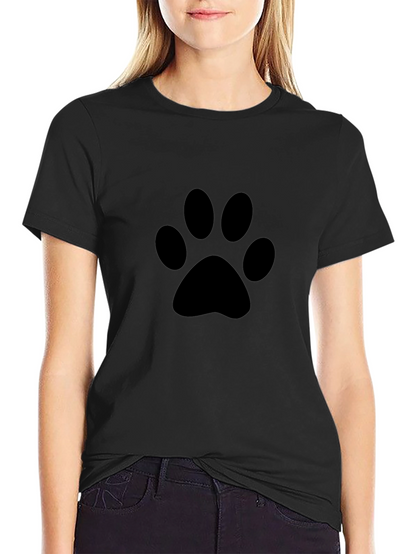 Paw Print Graphic Black T-Shirt
