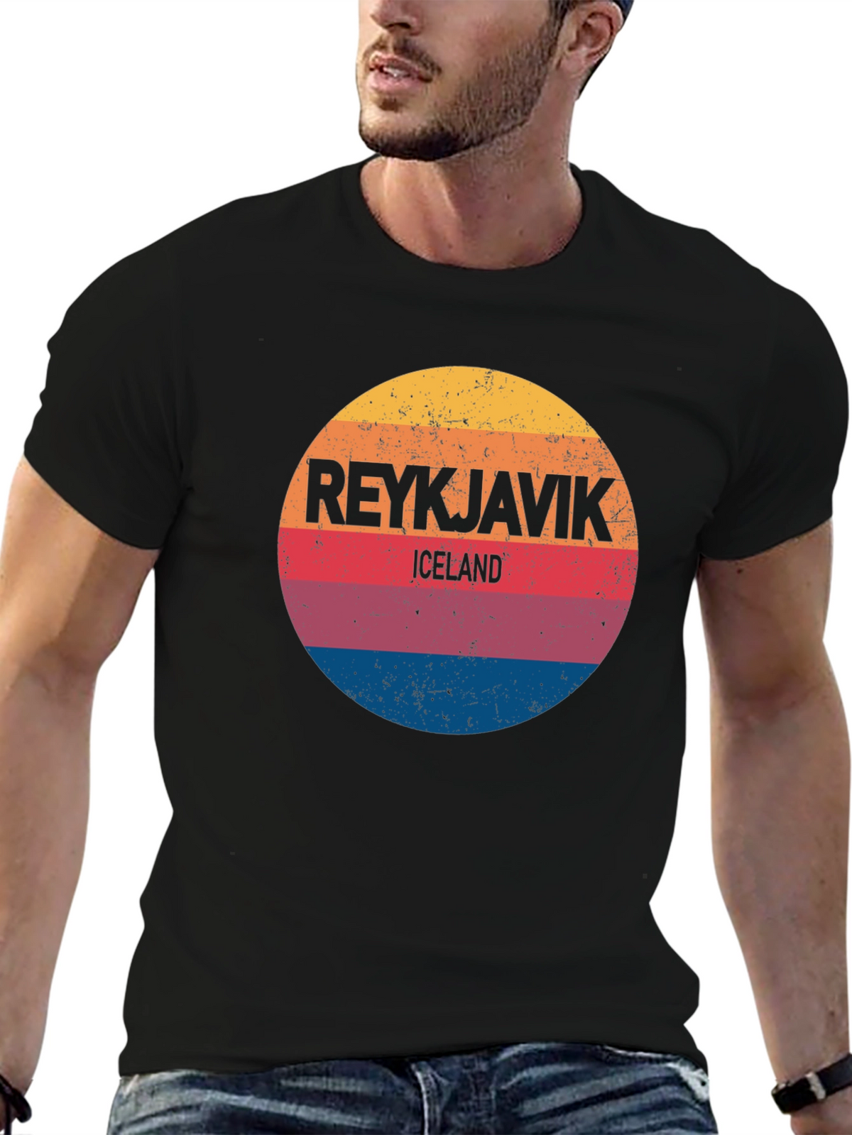 Reykjavik Iceland Retro Style T-Shirt
