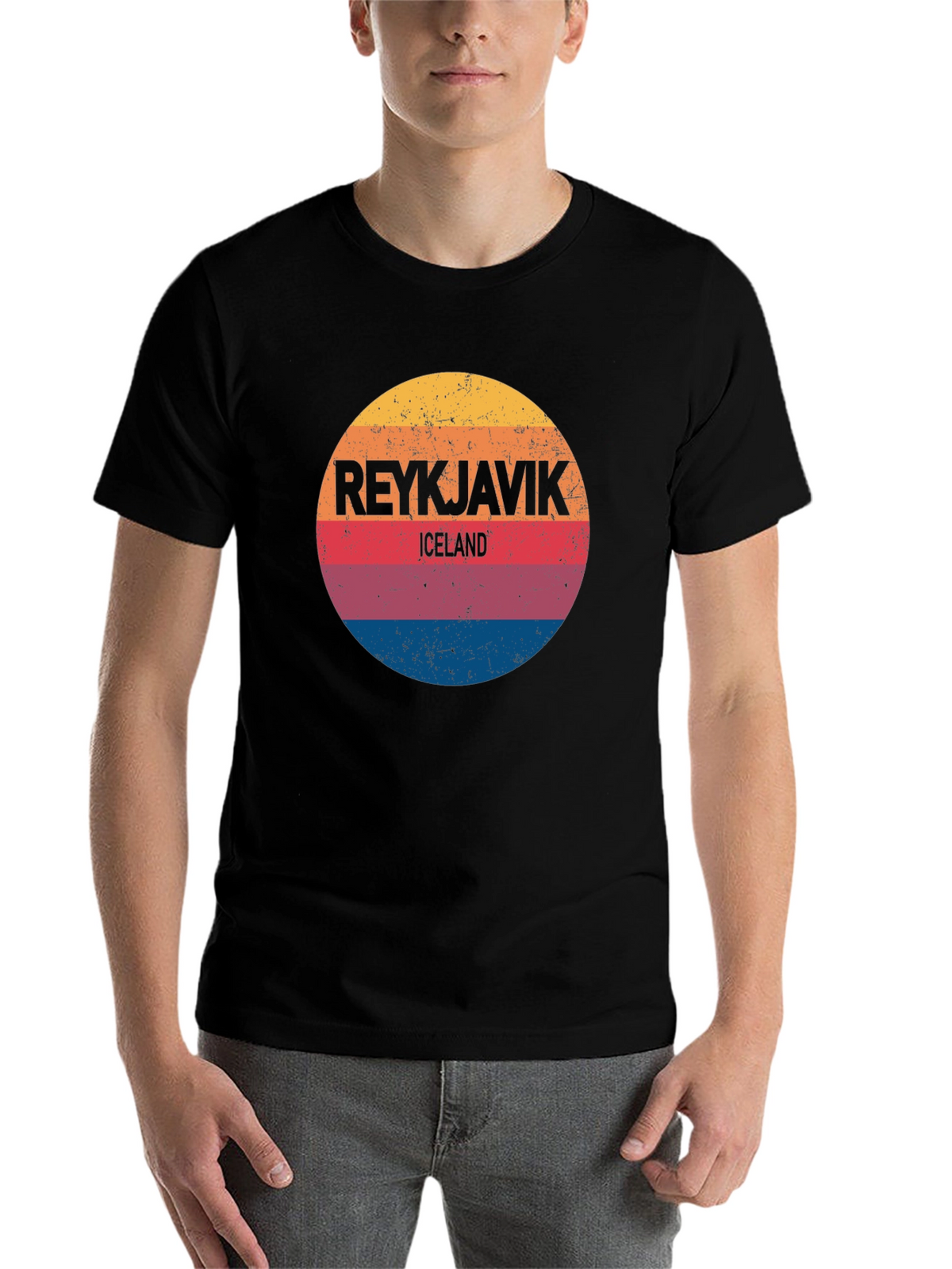 Reykjavik Iceland Retro Style T-Shirt