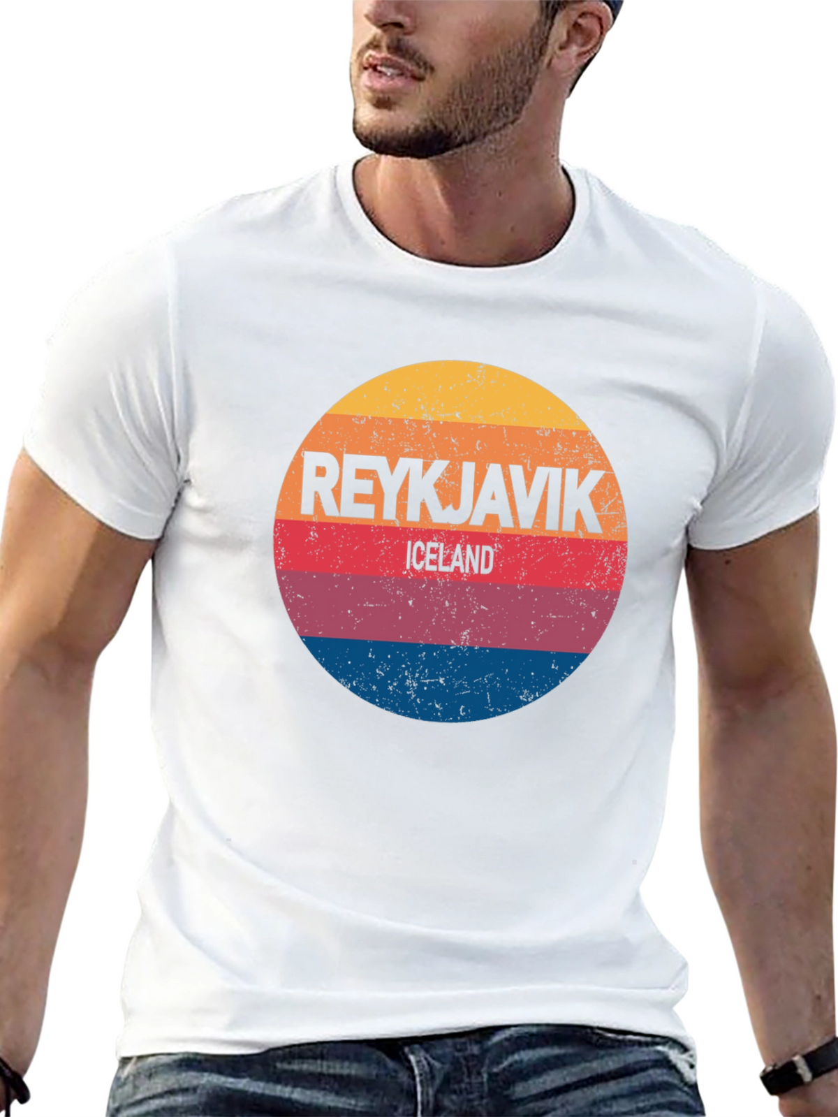 Reykjavik Iceland Retro Style T-Shirt