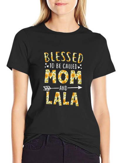 Blessed Mom and Lala Sunflower Graphic T-Shirt
