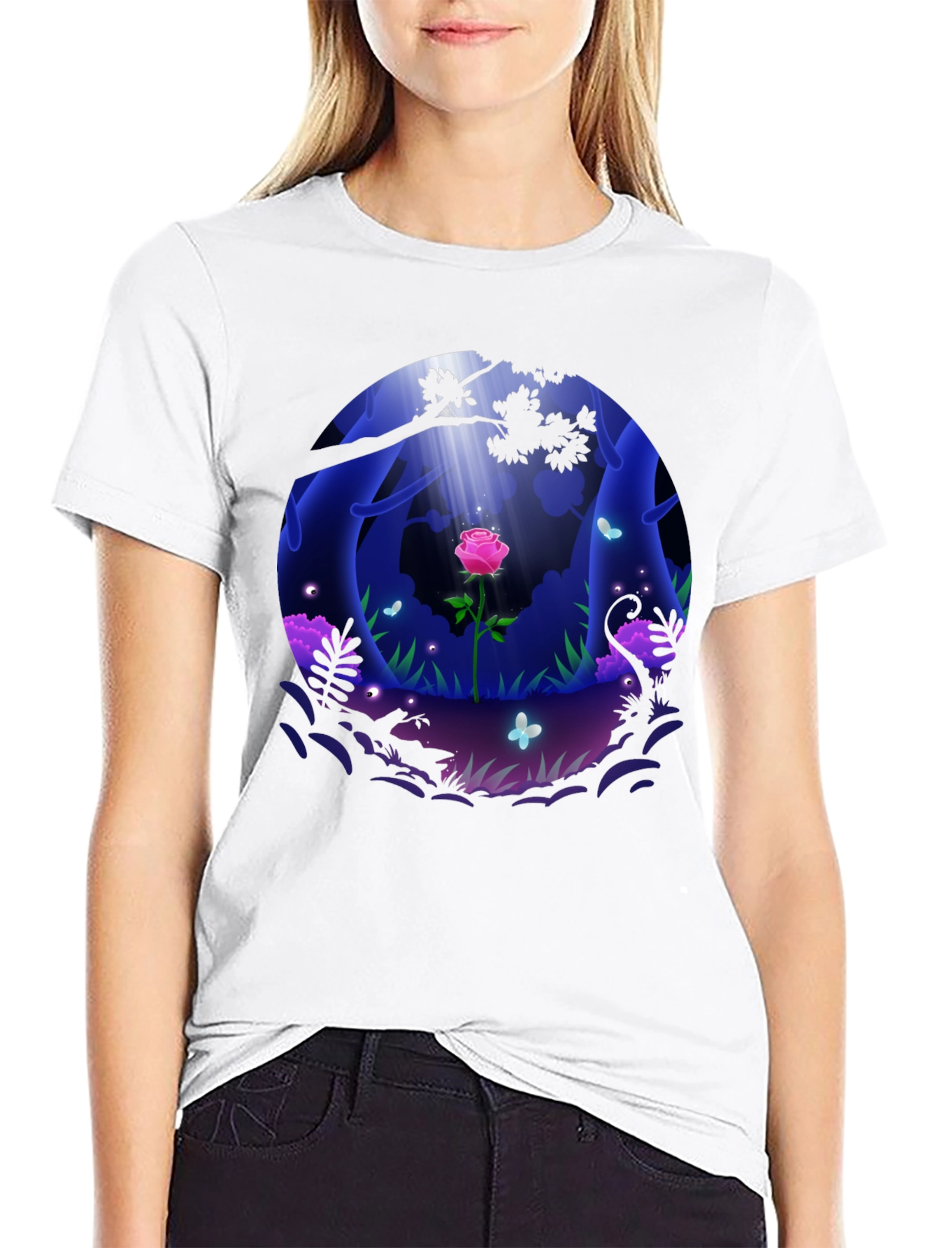 Enchanted Rose Forest Graphic Tee