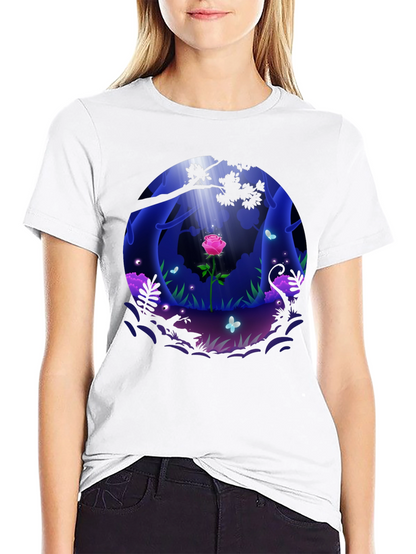 Enchanted Rose Forest Graphic Tee