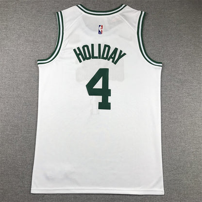 Men's Boston Celtics Jrue Holiday #4 White Swingman Jerseys - Association Edition