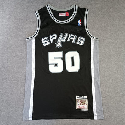 Men's San Antonio Spurs David Robinson Black Big & Tall Hardwood Classics Jerseys