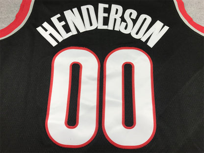 Men's Portland Trail Blazers Scoot Henderson #00 Black 2023 NBA Draft Swingman Jerseys - Icon Edition