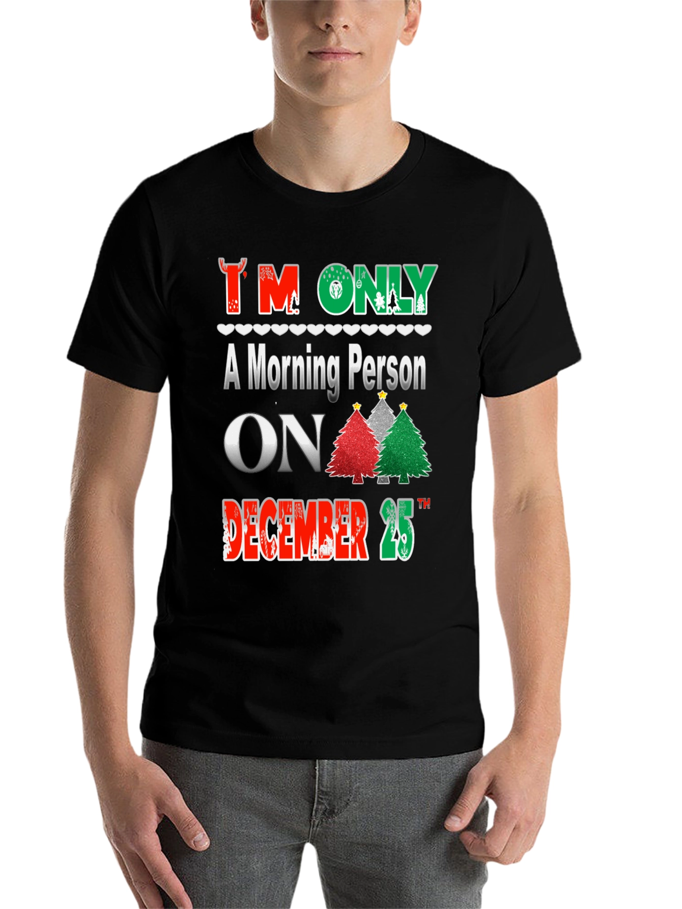 Christmas Morning Person T-Shirt Festive Holiday Tee