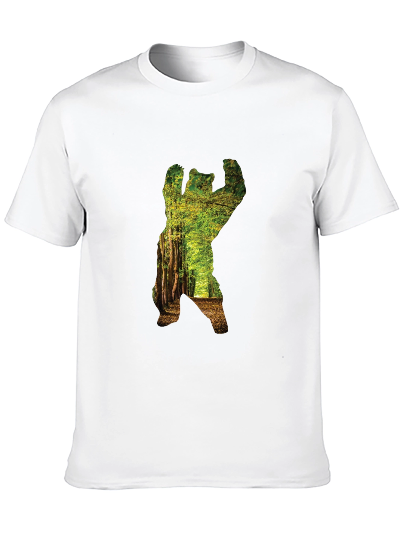 Nature Bear Graphic T-Shirt - Black Cotton Tee