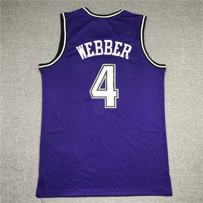 Men's Sacramento Kings Chris Webber #4 purple Retro Jerseys