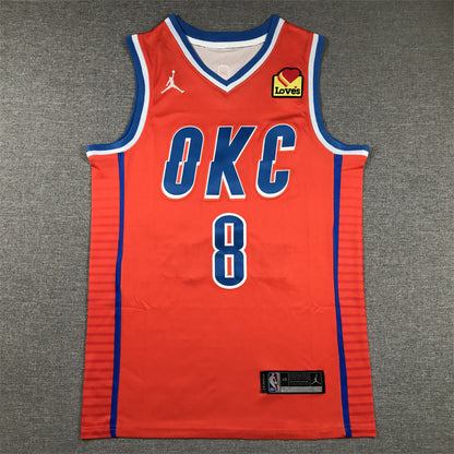 Men's Oklahoma City Thunder Jalen Williams #8 Orange 2022/23 Swingman Jerseys - Statement Edition