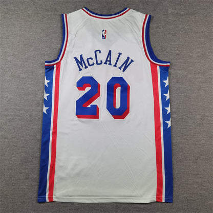 Men's Philadelphia 76ers Jared McCain #20 White Swingman Jerseys - Association Edition
