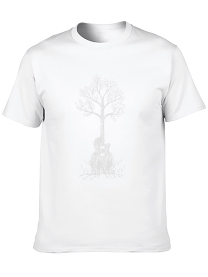 Guitar Tree Graphic Tee - Black Cotton Blend