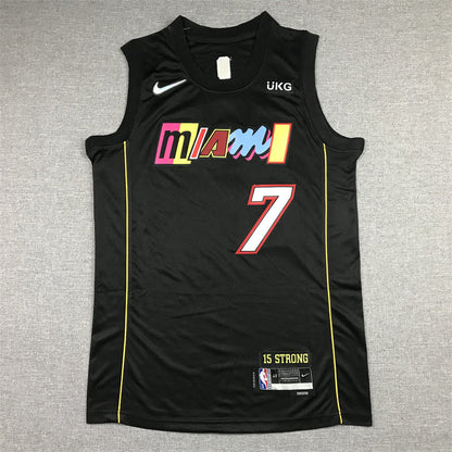 Men's Miami Heat Kyle Lowry #7 Black Swingman Player Jerseys - City Edition