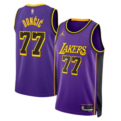 Los Angeles Lakers Jordan Brand Statement Edition Swingman Jersey - Purple - Luka Don??i??