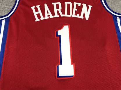 Men's Philadelphia 76ers James Harden Red Fastbreak Replica Player Jerseys