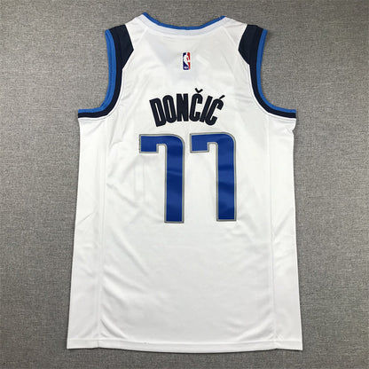 Men's Dallas Mavericks Luka Doncic #77 NBA White Replica Jerseys