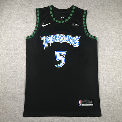 Men's Minnesota Timberwolves Anthony Edwards #5 Black Swingman Jerseys