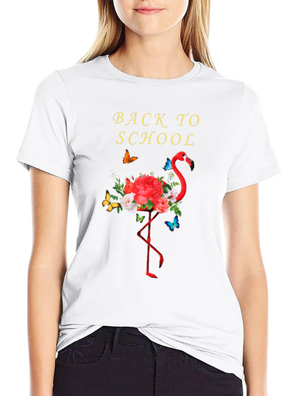 Back to School Flamingo Floral T-Shirt
