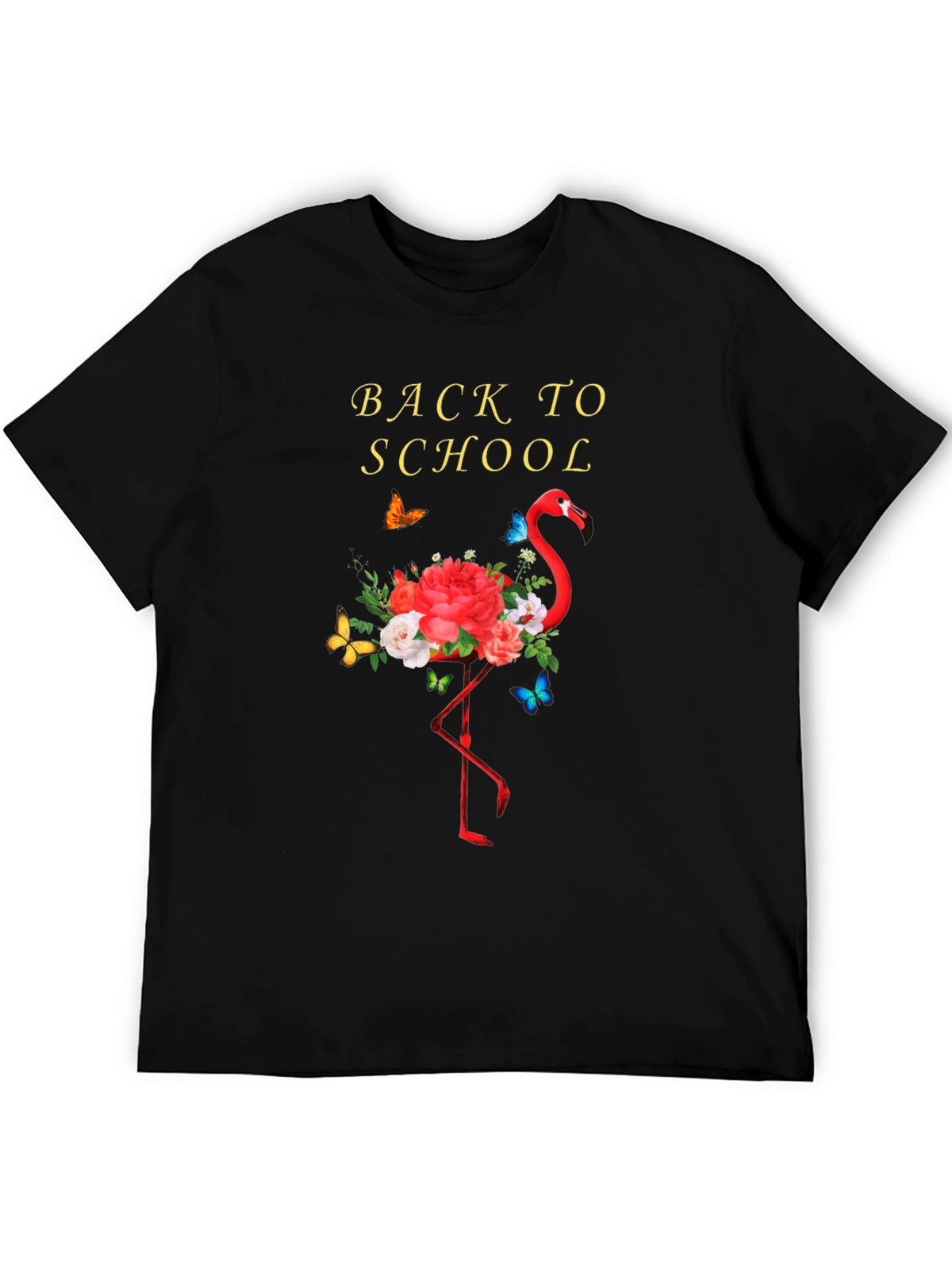 Back to School Flamingo Floral T-Shirt