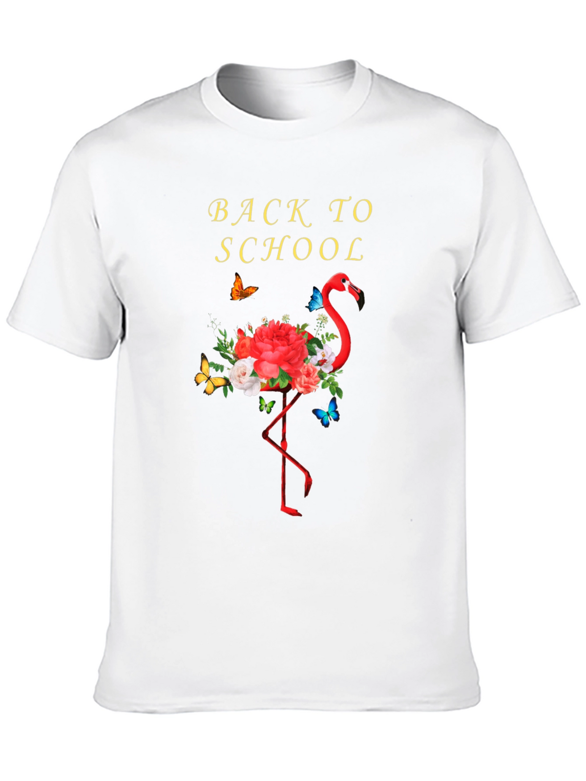 Back to School Flamingo Floral T-Shirt