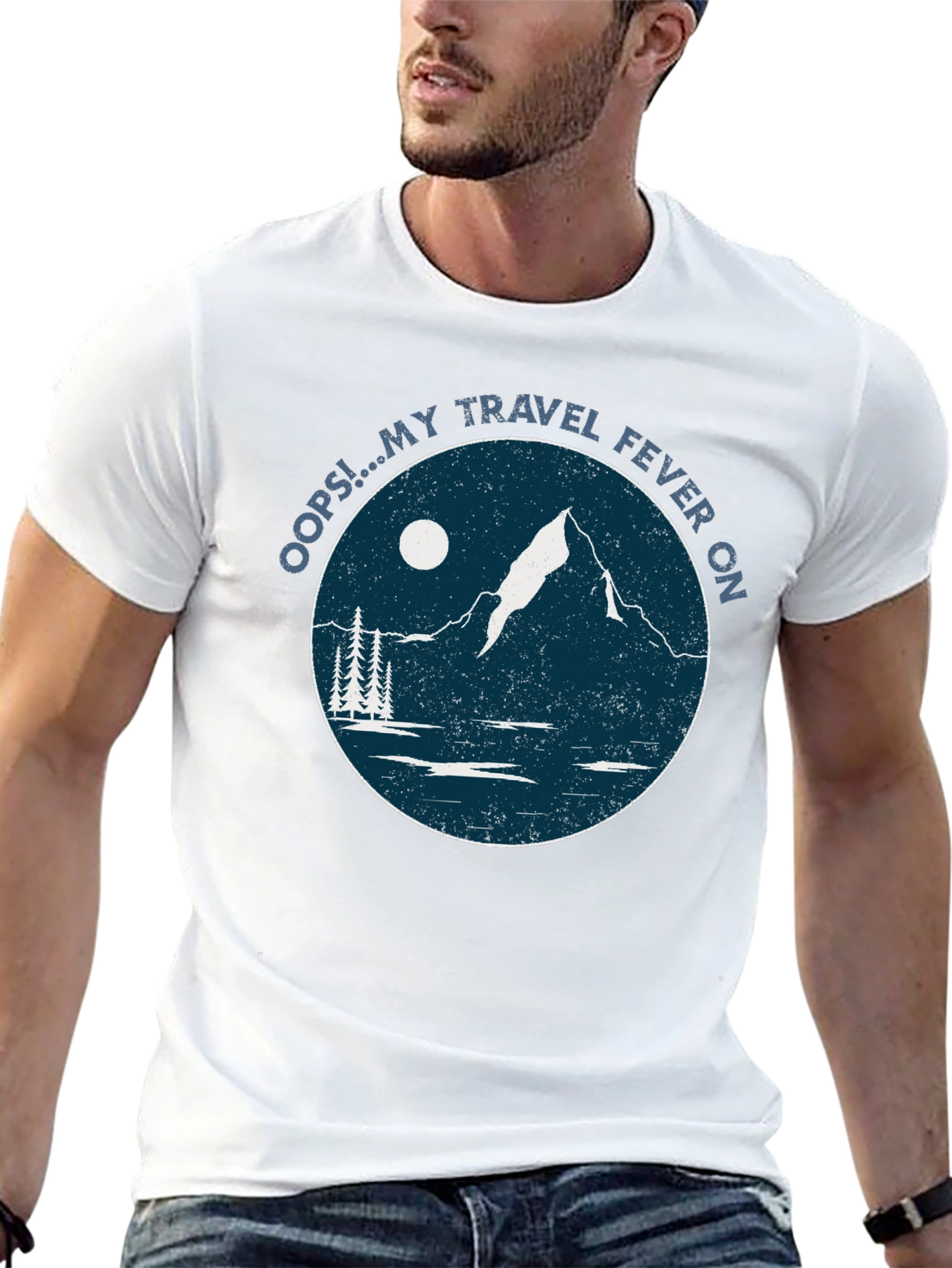 Travel Fever Graphic T-Shirt - Black Mountain Design