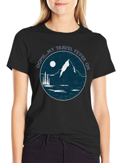 Travel Fever Graphic T-Shirt - Black Mountain Design