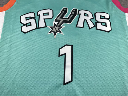 Men's San Antonio Spurs Victor Wembanyama #1 Turquoise 2022/23 Swingman Jerseys - City Edition