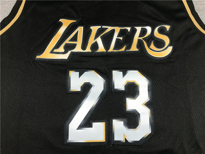 Men's Los Angeles Lakers LeBron James #23 Black Swingman Player Jerseys