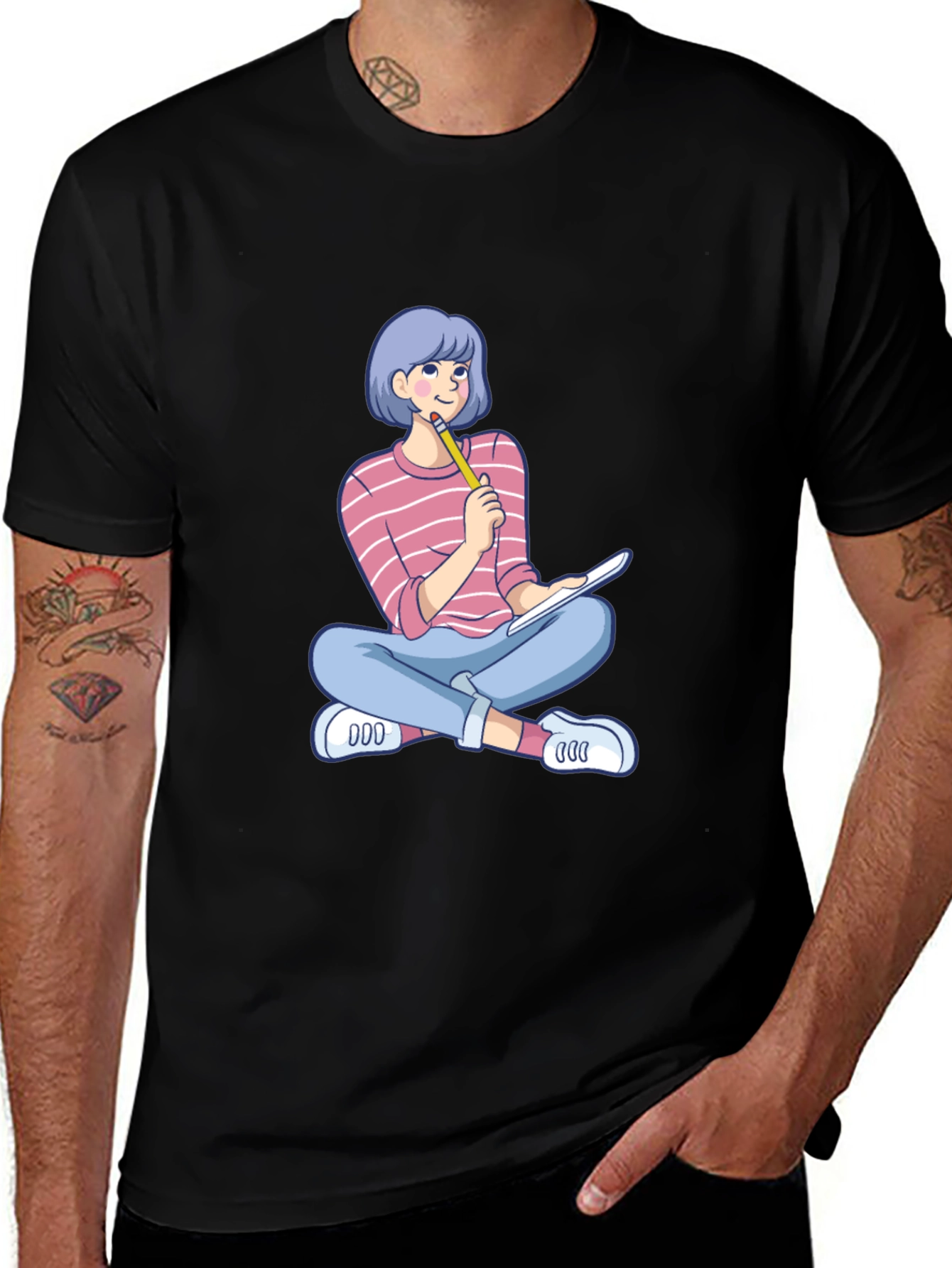 Cartoon Girl Design T-Shirt
