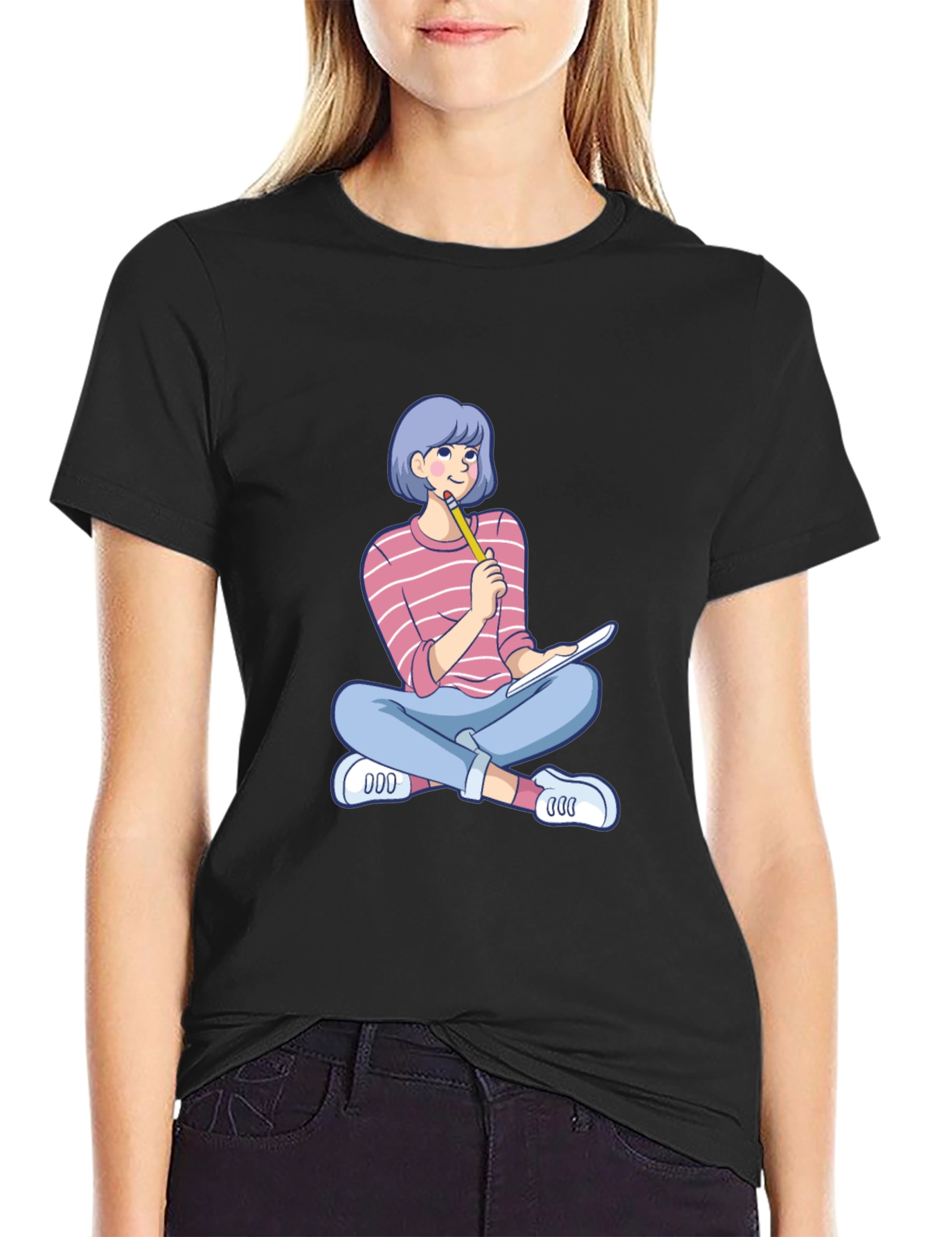 Cartoon Girl Design T-Shirt