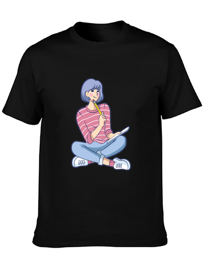 Cartoon Girl Design T-Shirt