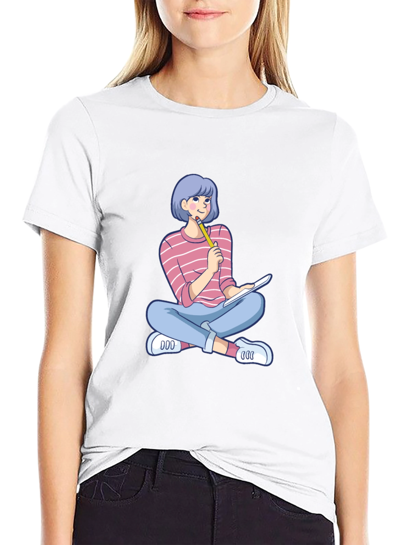 Cartoon Girl Design T-Shirt