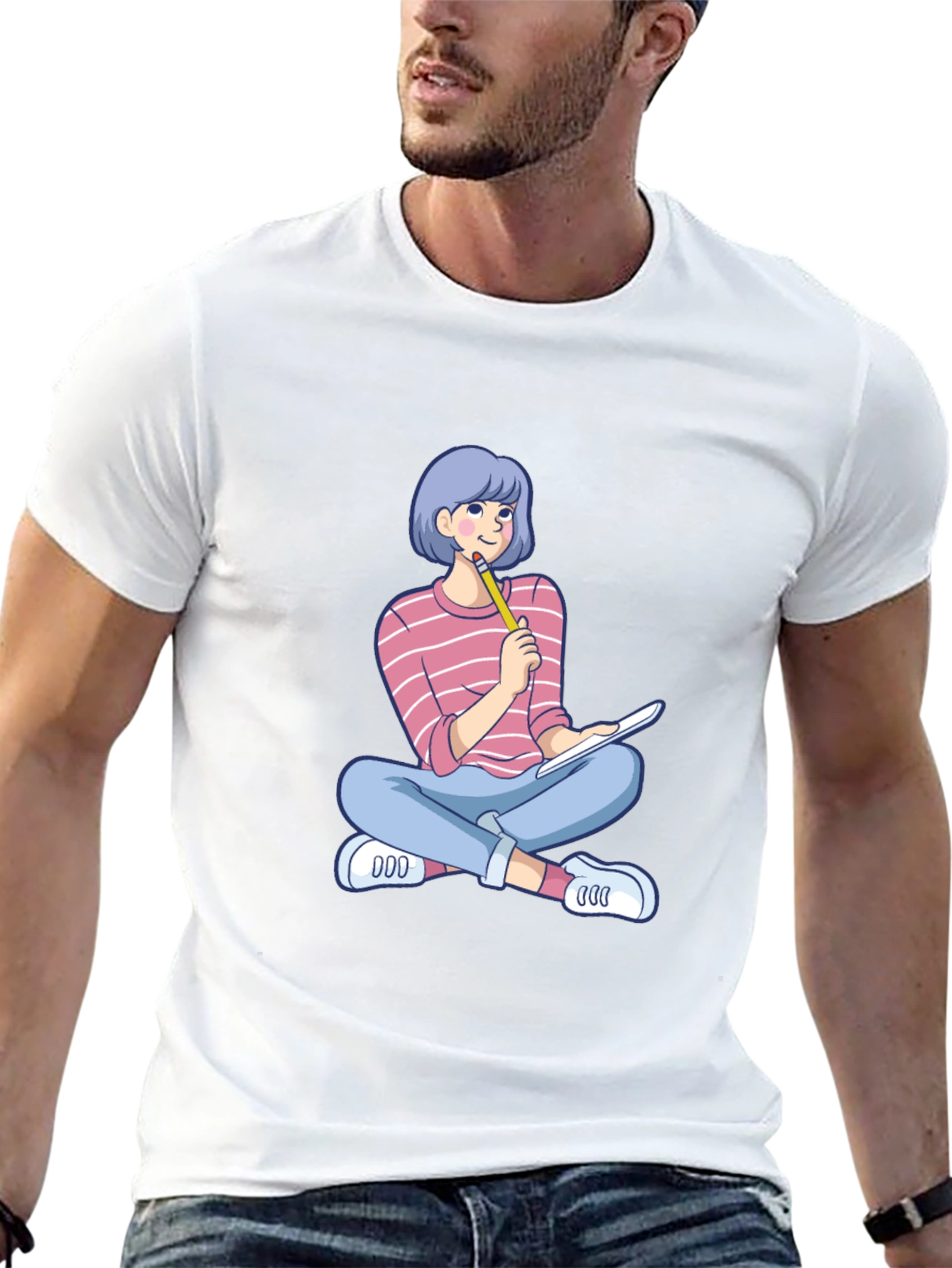 Cartoon Girl Design T-Shirt