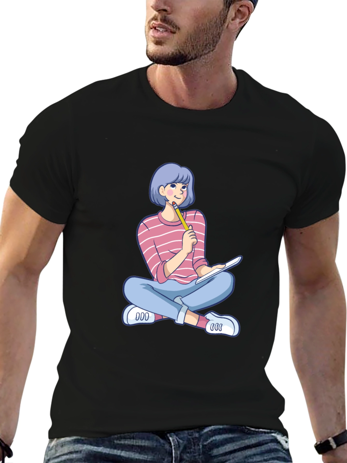 Cartoon Girl Design T-Shirt