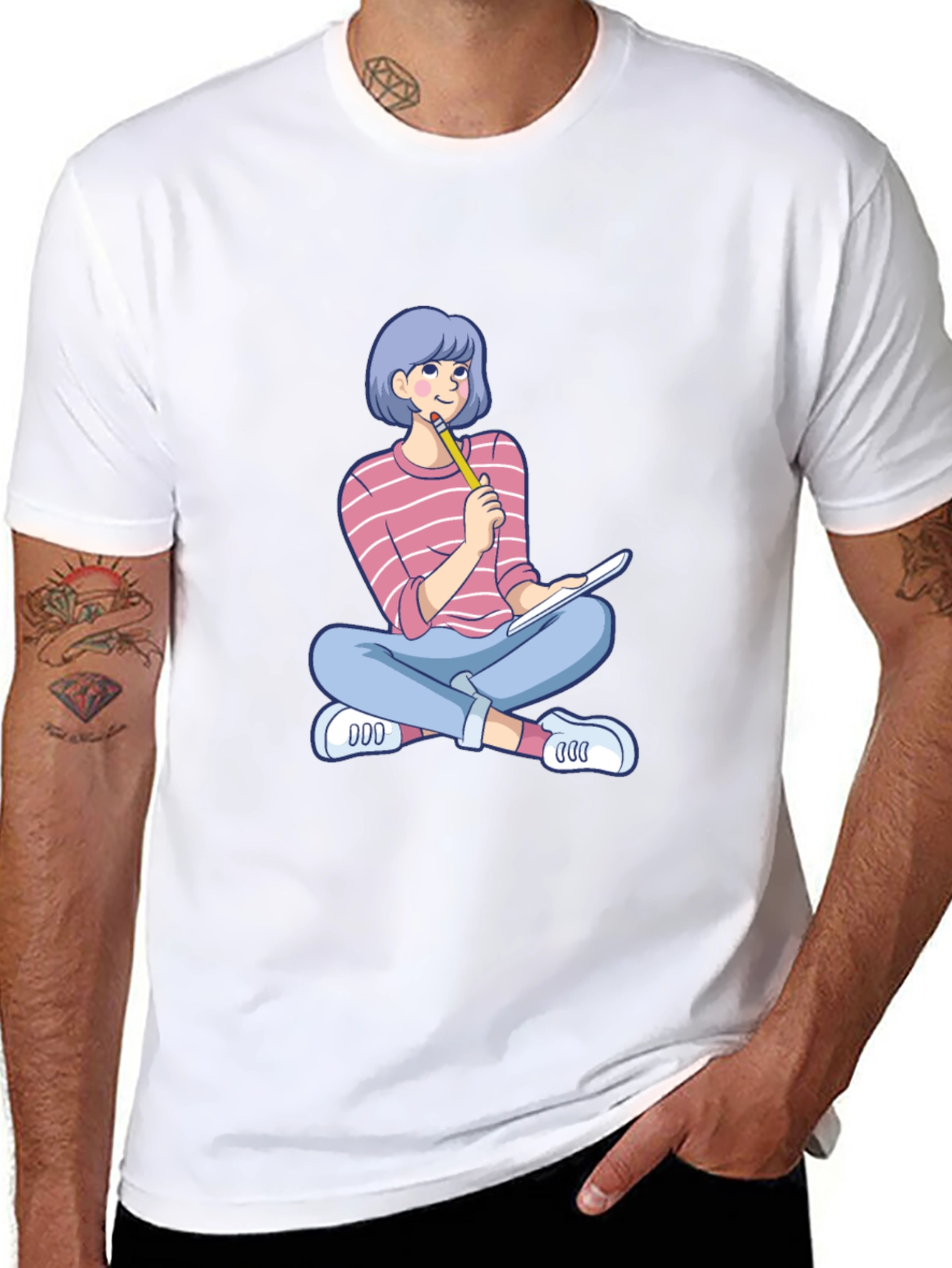 Cartoon Girl Design T-Shirt