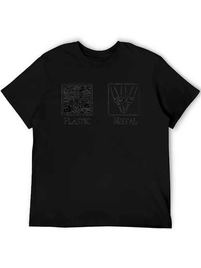 Plastic vs Metal Black T-Shirt