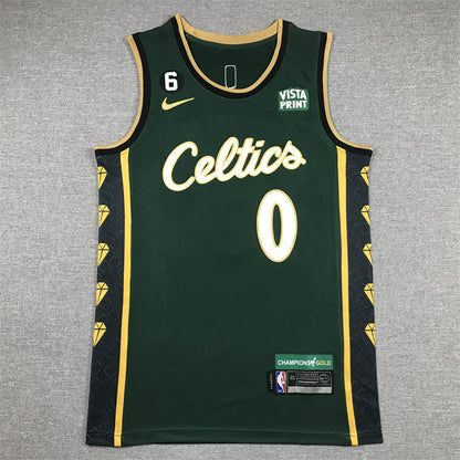 Men's Boston Celtics Jayson Tatum #0 Green 2022/23 Swingman Jerseys - City Edition