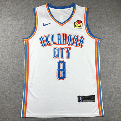 Men's Oklahoma City Thunder Jalen Williams #8 White Swingman Jerseys - Association Edition