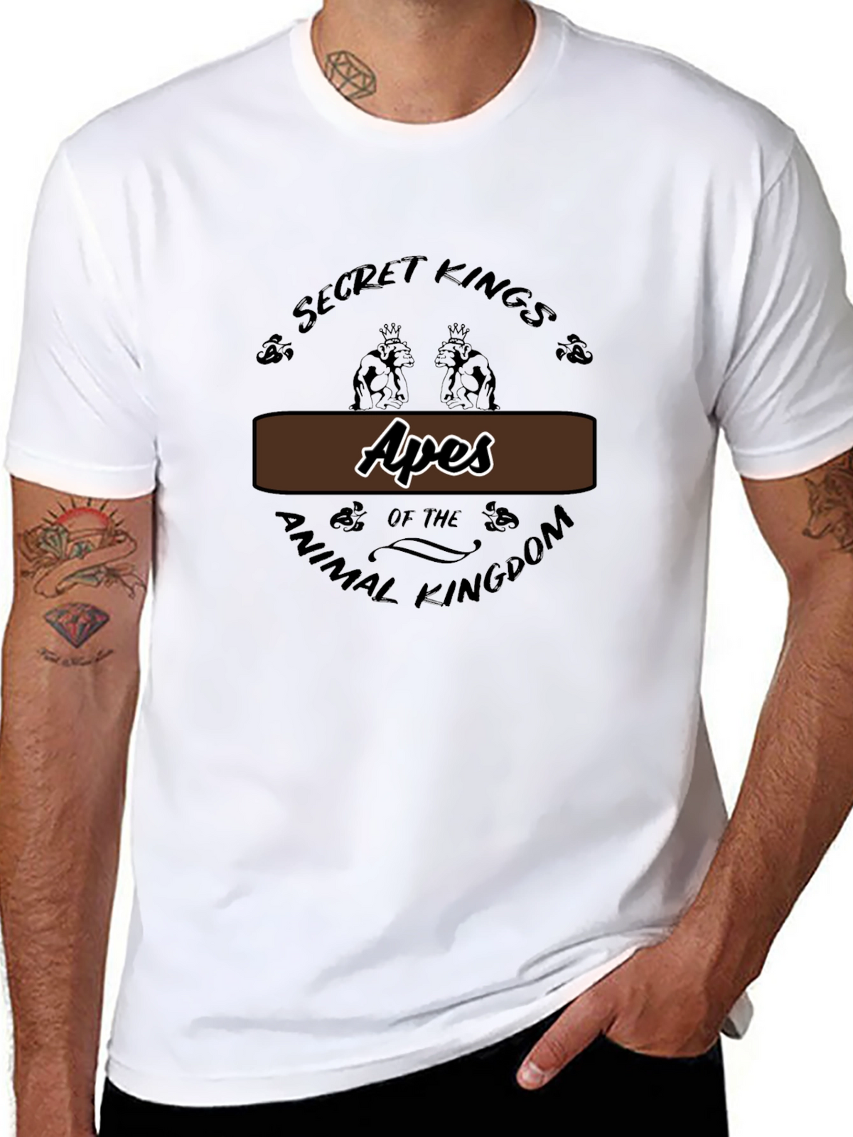 Apes Secret Kings Graphic T-Shirt - Animal Kingdom Tee